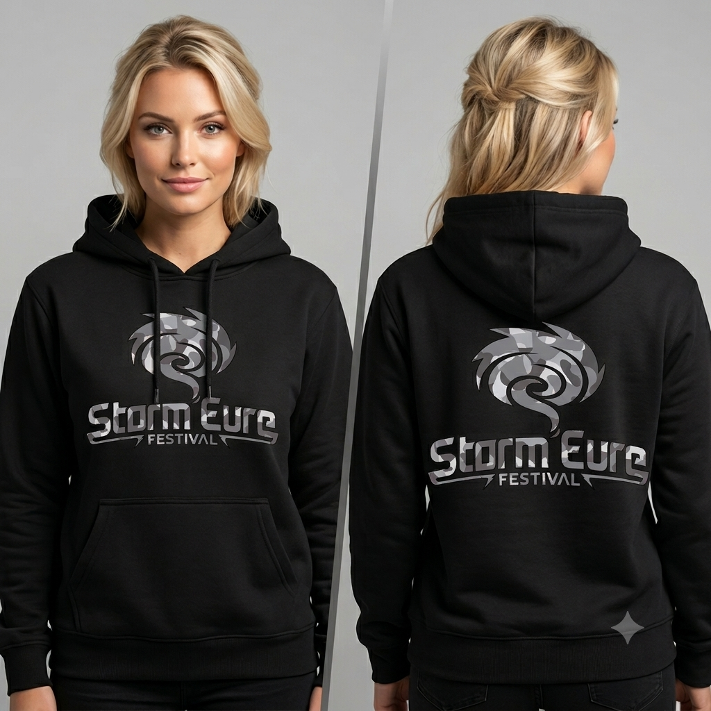 Sweat-Shirt Noir - Femme - Logo Gris