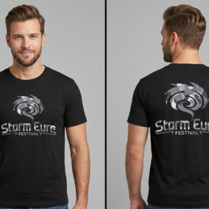 Tee-Shirt Noir - Homme - Logo Gris