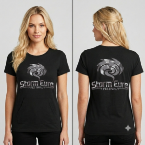 Tee-Shirt Noir - Femme - Logo Gris